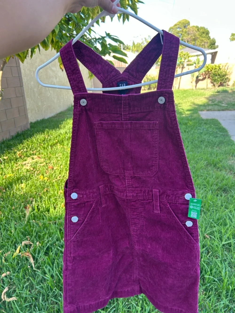 GAP Girls Corduroy Pinafore Dress in Deep Berry